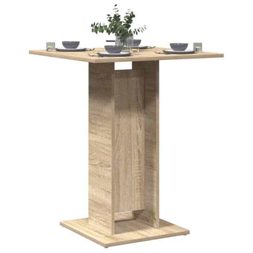 RMIHSJG Bistrotisch Sonoma-Eiche Massiver Esstisch Familientisch für Küche 60x60x75 cm Holzwerkstoff