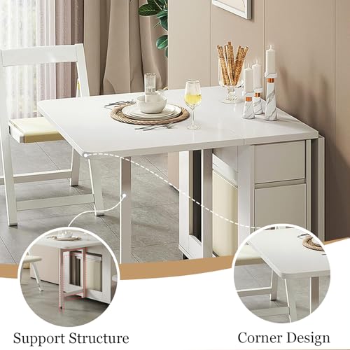 Multifunktionaler erweiterbarer klappbarer Esstisch, platzsparender Küchentisch mit Aufbewahrungsschublade für Zuhause, Wohnzimmer und Restaurant, stilvoll und praktisch
