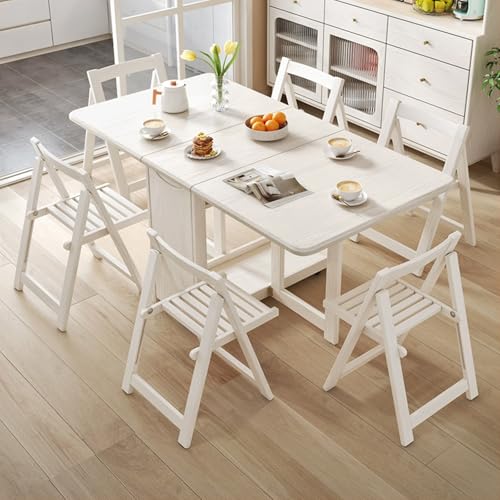Multifunktionaler erweiterbarer klappbarer Esstisch, platzsparender Küchentisch mit Aufbewahrungsschublade für Zuhause, Wohnzimmer und Restaurant, stilvoll und praktisch